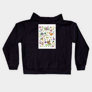 Colorful Happy Easter card Kids Hoodie